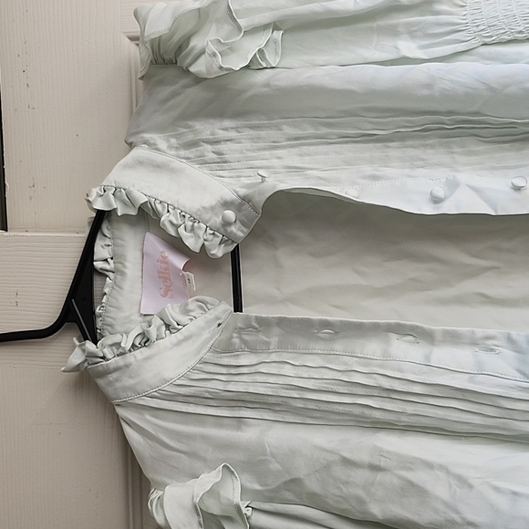 Silk Teardrop Tuxedo Blouse - Picture 2 of 3